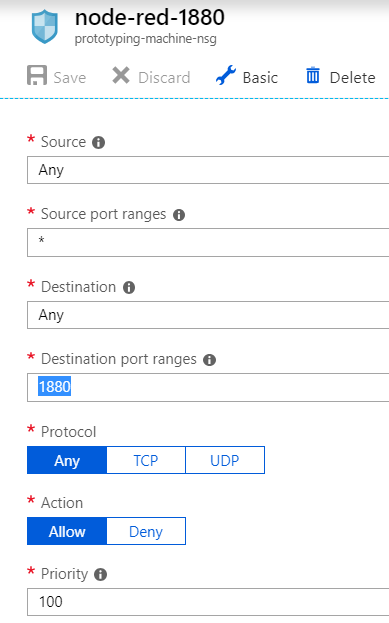 Adding an inbound port