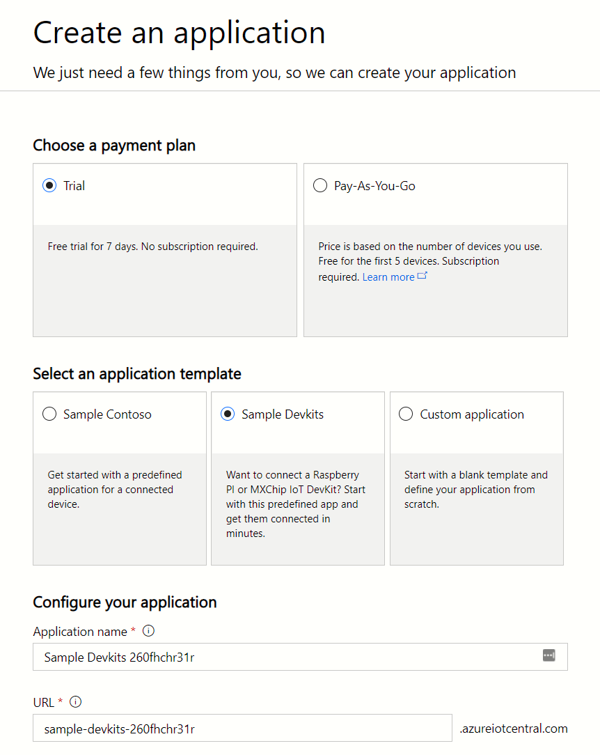 Create an application
