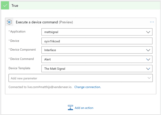 Screenshot of the Logic App node for IoT Central